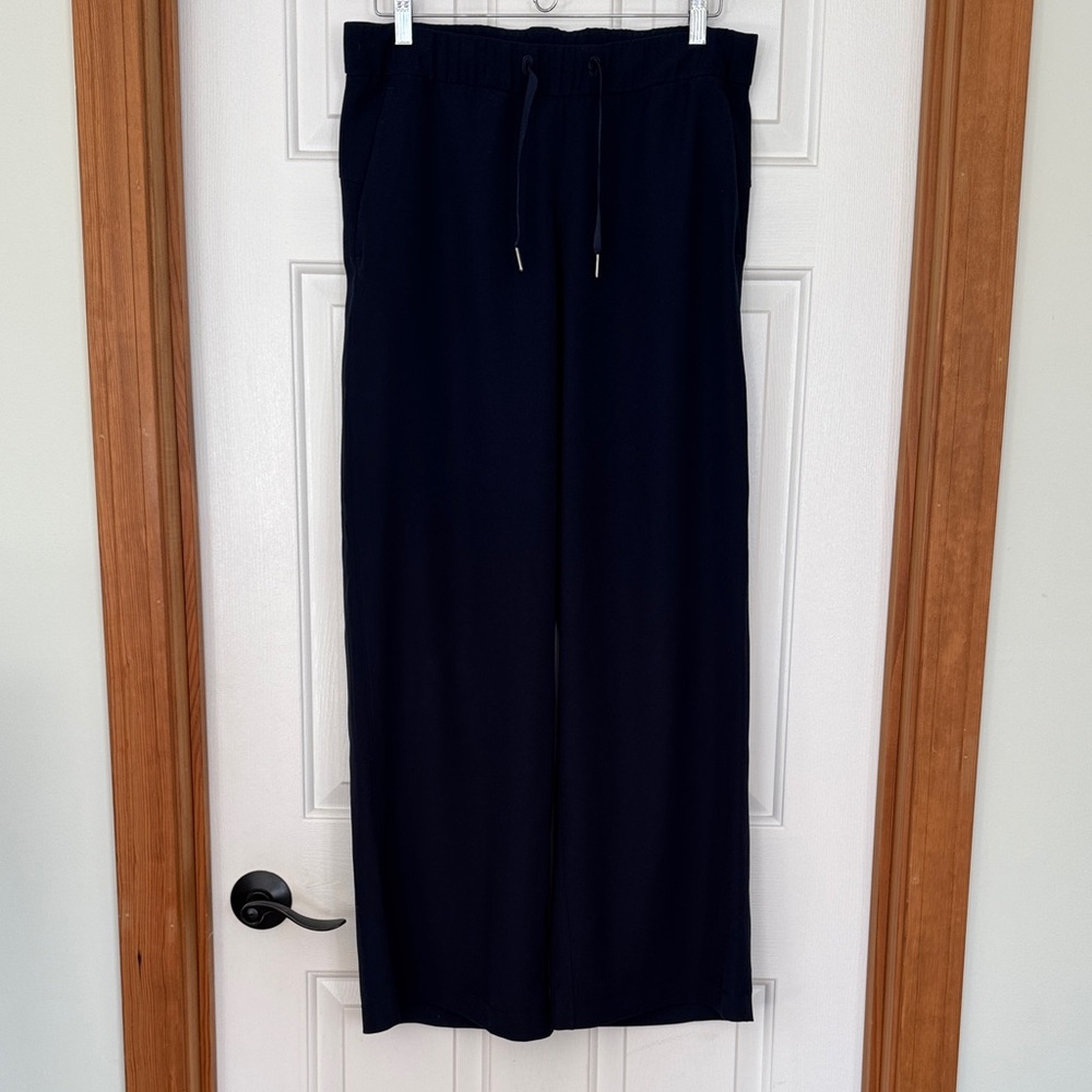 Lululemon On The Fly Wide Leg Navy Drawstring Pants